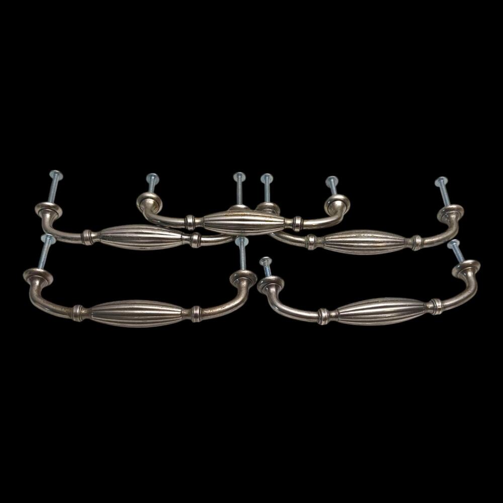Lot of 5 Top Knobs Tuscany D Pull Pewter Antique 5” Cabinet Hardware Handle